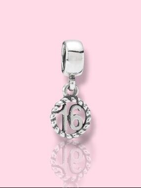 PANDORA Sterling Silver Sweet 16 Birthday Dangle Charm Retired